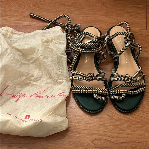 Shoes - Green Rope Lace-Up Sandals